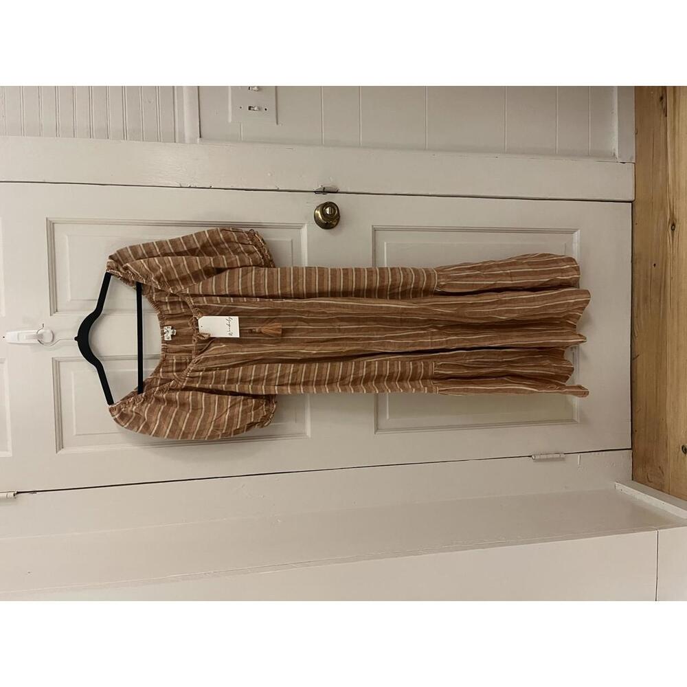 Wonderly Casual Striped Puff Sleeve Dress